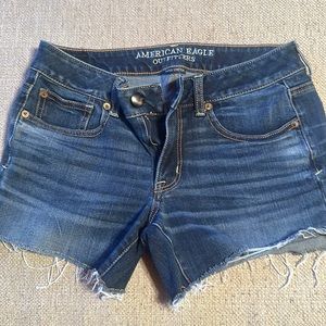 American Eagle denim cut off shorts with super stretch size 6
